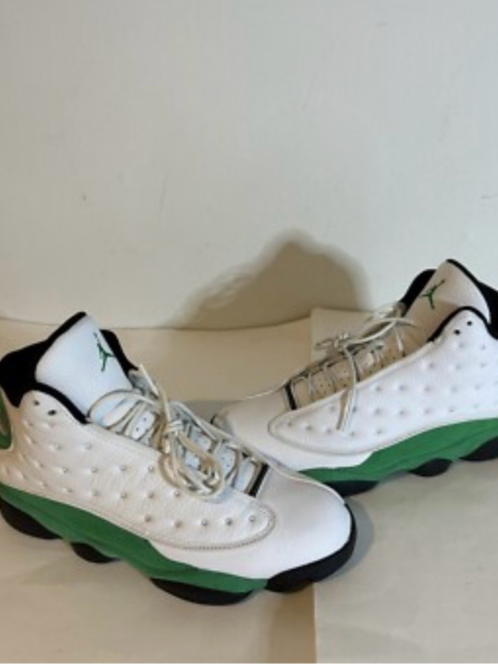 Air-inspired White and Green Men's Basketball Sneakers